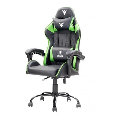 Itek SEDIA RHOMBUS PF10 GAMING CHAIR - PVC - NERA/VERDE (ITCGPF10BG) - Immagine 1 di 4