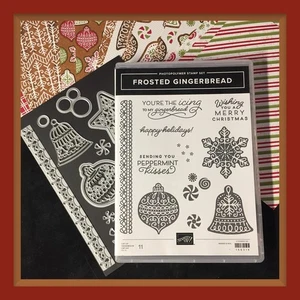 Stampin' Up! FROSTED GINGERBREAD Stamps, Dies & 24 G'BREAD P'MINT DSP *NEW #466 - Picture 1 of 23