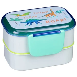 Grande boîte à lunch hermétique 2 compartiments pour enfants dégustant des repas frais - dinosaure - Photo 1/8