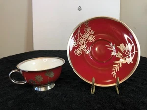 1955 Rosenthal Selb-Plossberg Germany AIDA Porzellan Teetasse Feinsilber Überfang - Bild 1 von 14