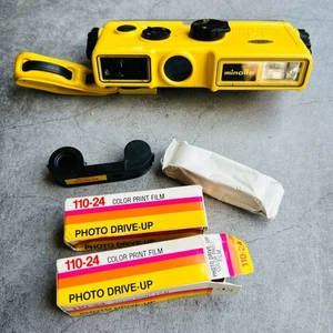 Minolta Weathermatic A Yellow Film Waterproof Diving Camera For Parts As Is - Picture 1 of 9