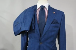 NWOT Brooks Brothers 1818"SLIM" collection royal midnight check full suit 38 R - Picture 1 of 19