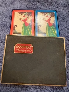 Vintage Assembly Playing Cards 2 decks Victorian Lady - Rare - Picture 1 of 4
