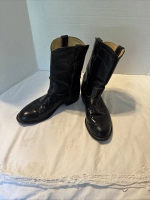 J. Chisholm Men’s Black Leather Boots 8126 Made USA VTG Great Condition - Image 1 of 4