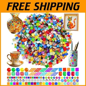 2400 Pcs Premium Glass Mosaic Tiles for Kids’ Craft Projects & Decorative Arts - Picture 1 of 11