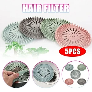 Set 5 tappi per capelli copri scarico doccia per bagno vasca lavandino - Foto 1 di 19