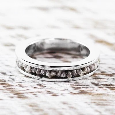 Anillo de eternidad de diamantes crudos hecho a mano de plata de ley 925 joyería regalo para ella j9 Foto 1 de 4