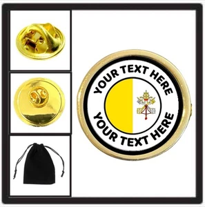3 x Personalised Vatican City Flag (PE21) Lapel Pin Badges - Picture 1 of 3