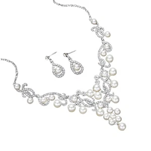 Necklace Earring Sets for Women Earrings Bridal Wedding Bride Necklaces - Bild 1 von 12