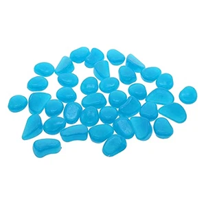 100 Pcs Colorful Glow In Resin Pebbles For Fish Tank Garden - Picture 1 of 11