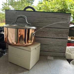 Kupfer Saucenpfanne, Edelstahl ausgekleidet, 6,5 Zoll’s x 3,25 Zoll, Markenlos - Bild 1 von 7