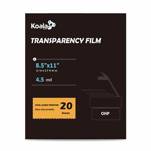 Koala OHP Tranparency Film 8.5x11 Dual-side Printing for Laser Overhead Project