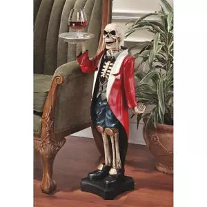 36" Gothic Skeleton Formal Wear Server Butler Decorative Sculpture Table - Picture 1 of 3
