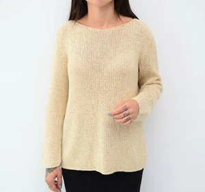 Women's Rivamonti by Brunello Cucinelli Beige Knit Pullover Sweater Size ~M - Picture 1 of 10