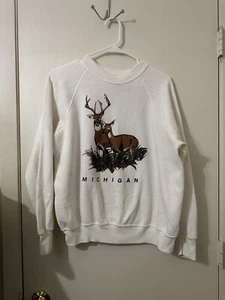 Sudadera Michigan Deer ver abajo para medidas etiqueta BW vintage - Imagen 1 de 5