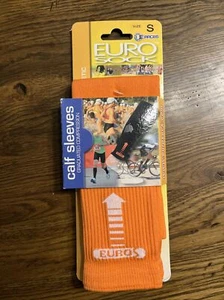 EUROSOCK Graduated Compression CALF SLEEVES Orange 5211 NEW Small Silver DryStat - Picture 1 of 3