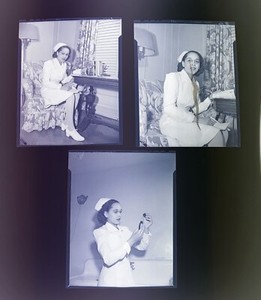 NEGRO NURSE 3 NEGATIVES FAMOUS PHOTOGRAPHER 1946 4x5 inches HARLEM HOSPITAL
