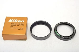 Nikon HN-12 Lens Shade HN12 METAL f/Pola+Circular Polarizer Filter+Screw-on Hood - Picture 1 of 9