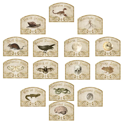 LOVE STICKERS UK Halloween Witch Apothecary Label Stickers – Add Magic to Your Halloween Decor