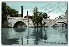 1906 Globe Bridge River Lake Woonsocket Rhode Island RI Vintage Antique Postcard