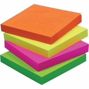 Bloc de notas recordatorio de papel adhesivo para hogar escuela oficina surtido color neón - Imagen 1 de 11
