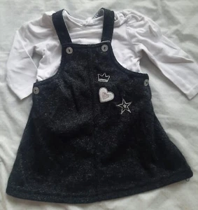 Gr.68 Baby Kleidchen 2tlg Schwarz Glitzer - Bild 1 von 1
