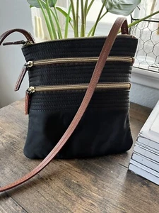 Dooney & Bourke Nylon North South Triple Zip Shoulder Bag, Black - Picture 1 of 9