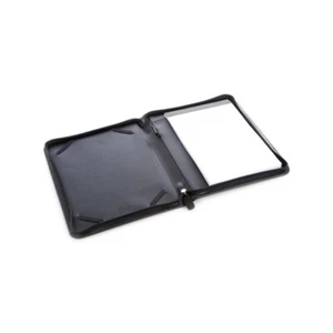 Cartera de escritura Royce New York de cuero negro con cremallera para iPad - Imagen 1 de 2
