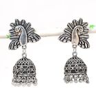 Indian Look Jhumki Gemstone Silver Jewelry Tribal Bali Earring 1.97" B887