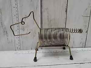 Vintage MCM Metal Gold Scottie Dog Shaped Coil Mail/Letter Holder 5.25" x 8.5" - Picture 1 of 6
