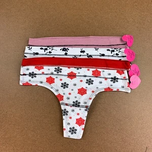 Alyce Intimates Women’s Size Small Multicolor Cotton Thong Panties 4 Pack NWT - Picture 1 of 2