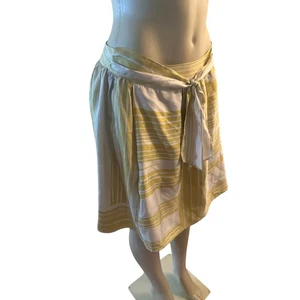Women 6 Anthropologie Corey Lynn Calter 100% Silk Gold Skirt Tie Belted Waist  - Picture 1 of 6