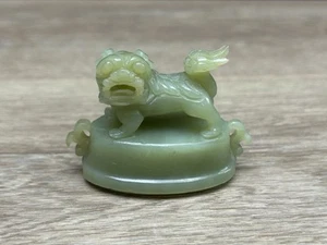 Vintage Chinese Green Jade Foo Dog Prowling Figurine Collectible Figure - Picture 1 of 9