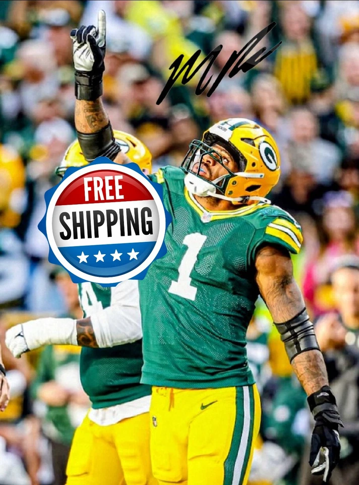 Foto reimpressão autografada 8x10 assinada por Micah Parsons Green Bay Packers FRETE GRÁTIS - Imagem 1 de 1
