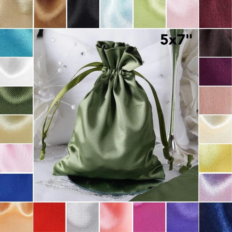 60 piezas BOLSAS DE SATÉN 5x7" Boda Fiesta Recepción Regalo Favores AL POR MAYOR Foto 1 de 1
