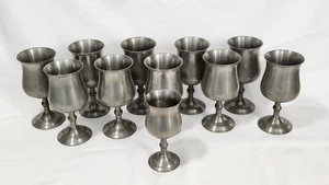 10 + 1 Vintage British Pewter Co. Pewter Wine Goblets Made in London, England - Picture 1 of 18