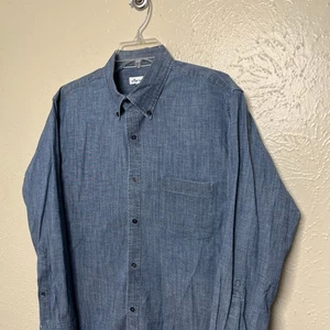 Peter Millar Shirt Mens M Blue Chambray Long Sleeve Button Down - Picture 1 of 15