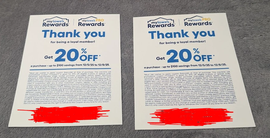 Lowes 20% de descuento valor de $100 Black Friday 2025 12/5-12/8 Foto 1 de 1