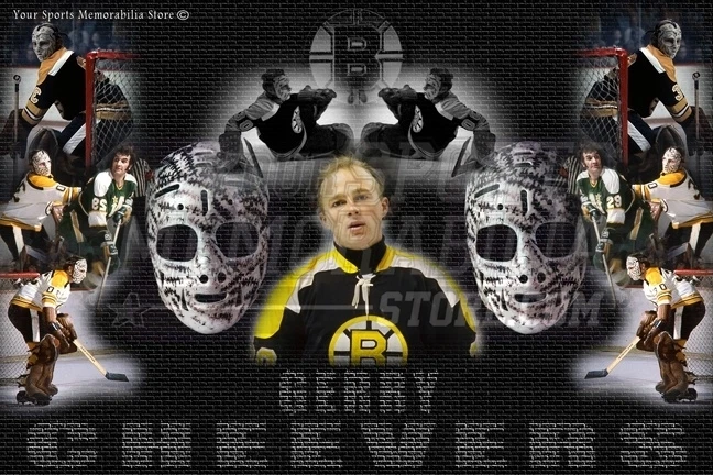 Gerry Cheevers Boston Bruins carrera collage 8x12 11x17 16x24 foto 801 Foto 1 de 1