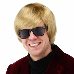 MEN'S BLONDE YOUNG BIEBER WIG POP STAR FANCY DRESS ACCESSORY - Picture 1 of 2