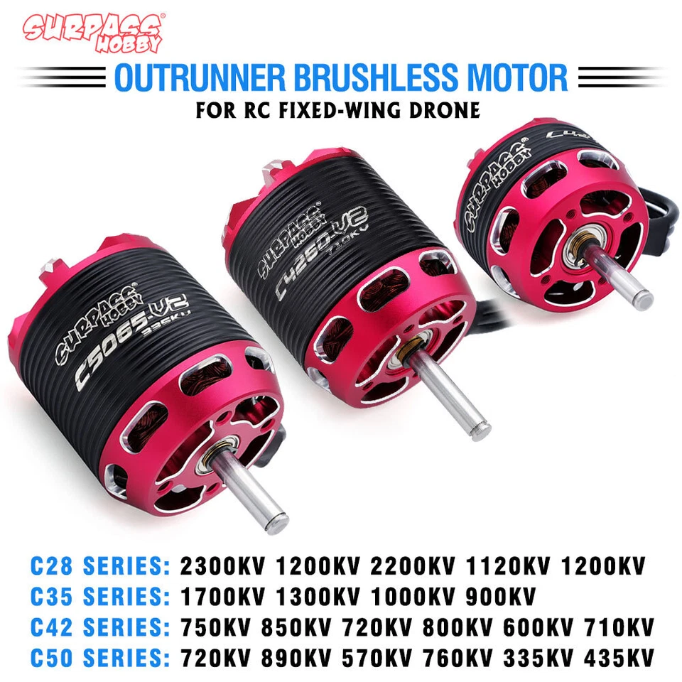 SURPASS HOBBY C28/C35/C42/C50 RC Brushless Motor Outrunner 14 Poles for Aircraft - Image 1 of 4