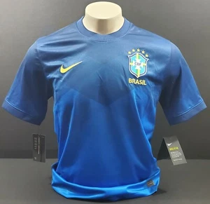 Camiseta deportiva Nike CBF Brasil Breathe Stadium, azul/amarilla, talla M - Imagen 1 de 12