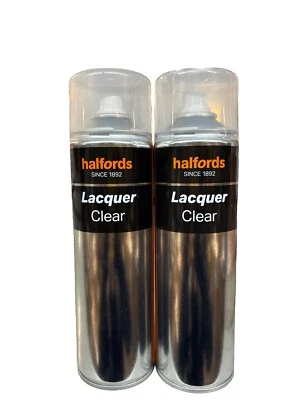 CLEAR LACQUER PROTECTIVE GLOSS 500ML HALFORDS CANS X2 - Image 1 of 3
