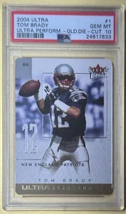 2004 Ultra Ultra Performers 1 Tom Brady Gold Die-Cut PSA INSERT 10 - Picture 1 of 2