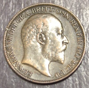 Moneda Gran Bretaña 1906 Farthing Rey Eduardo VII Casi XF Lote F13 - Imagen 1 de 2