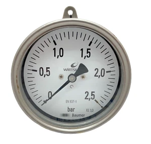 Baumer EN 837-1 0-2,5 Bar Kl 1,0 Dry Pressure Gauge Menometer - Picture 1 of 7