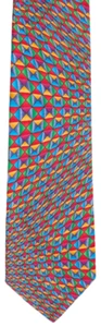 Corbata de cuello MANGO MAN 100 % algodón con espectacular diseño tecnicolor - Como nueva - Imagen 1 de 5