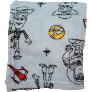 Disney Baby Toy Story Blue Woody Buzz Lightyear Space Fleece Blanket Lovey - Picture 1 of 3