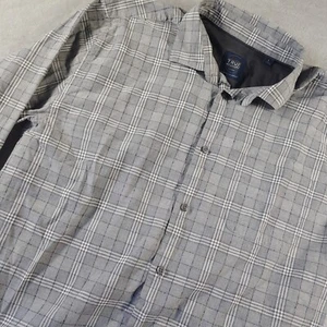 True Measure of a Man Architects Of Comfort Sz L Gray Plaid Cotton Blend Boucle - Picture 1 of 13