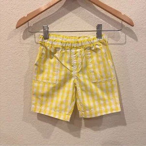 Jacadi 🍋 Yellow White Check Toddler Cotton Shorts NWT Kids Shorts Size 24 Month - Picture 1 of 5